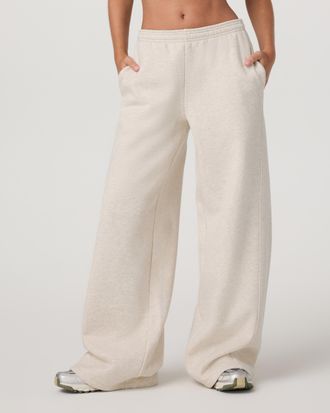 Vuori Clothing Restore Ultra Wideleg Sweatpant | Bone Heather | Medium