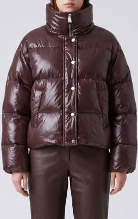 Pinko Piumino corto impermeabile in nylon trapuntato con cappuccio