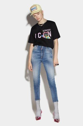 Dsquared2 Womens Blue Distressed Skinny Jeans, Size 4