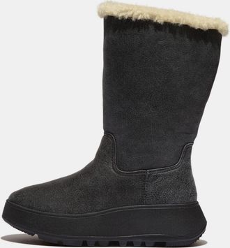 FitFlop Womens Fit Flop F-Mode Shearling Flatform Boots in Black