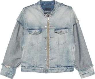 Haikure Denim Jack met Panelen - Heren - Spijkerjassen - Blauw - S - Denim - Jassen
