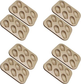 OEM Paquete De 8 Moldes Para Pasteles Con Forma De Magdalena, Resistentes Y Antiadherentes, Con Forma De Concha Para Hornear En Horno (dorado)