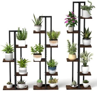 Costway Costway - 4+5+6-Tier Indoor Flower Stands Multi-Tiered Plant Shelves Flowerpot Holders