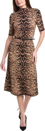 T Tahari Animal Jacquard Midi Dress