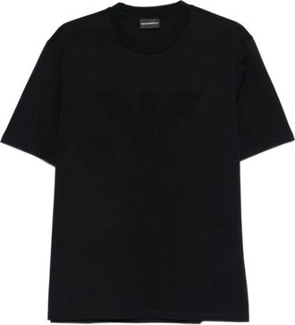 Emporio Armani Tonal Logo Ronde Hals T-shirt - Heren - T-shirts - Blauw - 2XL - Katoen - Tops