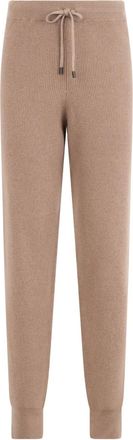 PESERICO elastic-waistband track pants - women - Virgin Wool/Silk/Cashmere - 42 - Brown