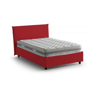 Talamo Italia Dmora - Cama De Plaza Y Media Daceret, Cama Contenedor Con Revestimiento De Tela, 100% Made In Italy, Apertura Frontal, Con Colch&oacute;n Cm 120x190 Incluid