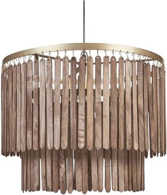Beliani Pendant Lamp KAVERI Mango Wood Brown