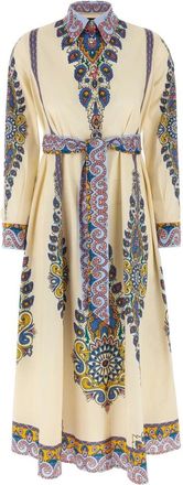 Etro Kleedjes, Dames, Veelkleurig, M, Katoen, Geprinte katoenen overhemdjurk