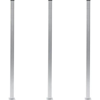 vidaXL Postes De Valla 3 Unidades Aluminio 185 Cm Vidaxl