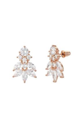 Untamed Petals Carla Crystal Stud Earrings in Rose Gold at Nordstrom