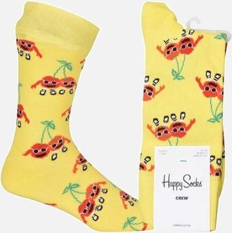 Happy Socks Mens Cherry Mates Socks, Yellow - Size: 10/9.5/9/10.5/11/11.5/12/12.5