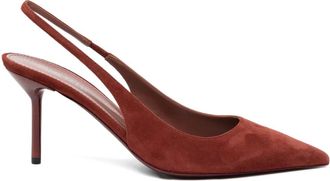 PARIS TEXAS 80mm Lidia pumps - women - Suede/Leather/Leather - 39.5 - Brown