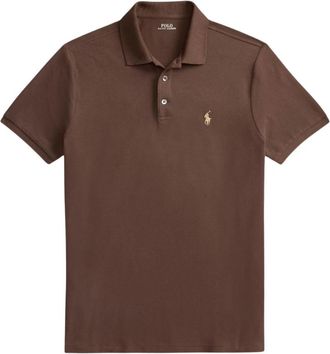 Ralph Lauren Custom Slim Fit Stretch Mesh Polo - Heren - Polos - Bruin - XL - Katoen - Tops