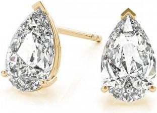 Allurez 0.50ct Pear-Cut Lab Diamond Stud Earrings 14kt Yellow Gold (F-G, VS1)