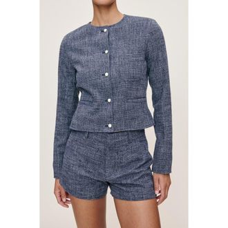 DL1961 Ceia Crop Cotton & Wool Jacket in Everblue at Nordstrom Rack, Size X-Small