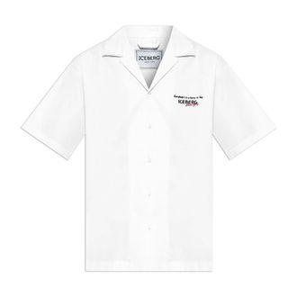 Iceberg Short Sleeve Shirts, male, White, Size: XL Short-sleeve Shirt