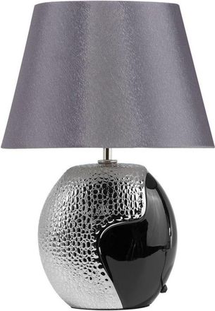 Beliani Lámpara de mesa cerámica gris