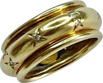 Chaumet 18ct Yellow Gold And Diamonds Eternity Band Size N