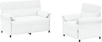 vidaXL Juego De Sof&aacute; 2 Uds. Blanco Tela Vidaxl
