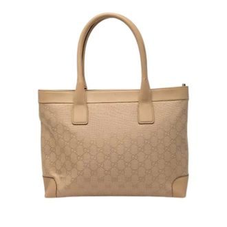 Gucci Pre-owned Tote Bags, female, Beige, Size: ONE SIZE Pre-owned Vintage Canvas Tote Bag