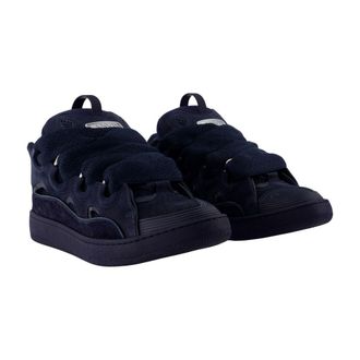 Lanvin Mens Curb Sneaker Navy Calfskin