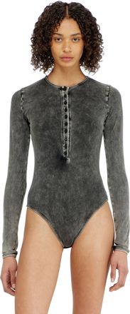 Diesel Cotton bodysuit with buttoned front - Bodysuits - Woman - Grey