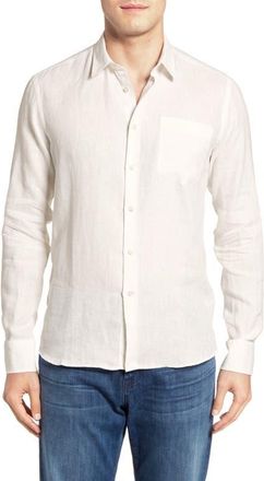 Vilebrequin Mens Linen Solid Shirt in White at Nordstrom, Size Xxx-Large