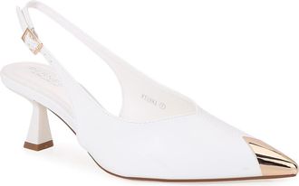Berness Vianna Cap Toe Slingback Pump in White at Nordstrom Rack, Size 5.5