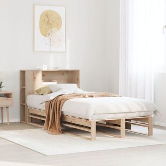vidaXL Cama Con Estanter&iacute;a Sin Colch&oacute;n Madera Maciza 90x190 Cm Vidaxl