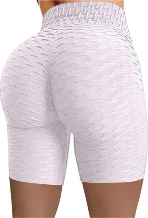 Generic Womens Honeycomb Sports Shorts High Waist Yoga Booty Shorts Scrunch Butt Lifting Hot Pants Anti Cellulite Gym Activewear Dancing Yoga Leggings Cycling