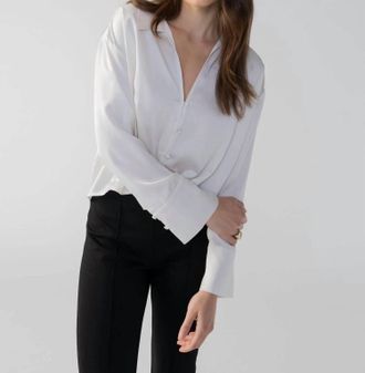 Sanctuary Twist Detail Blouse In Winter White