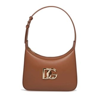 Dolce & Gabbana Tassen, Dames, Bruin, ONE Size, Leer, 3.5 Schoudertas
