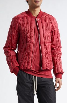 Moncler x Rick Owens Geocamo Flight Down Bomber Jacket in Red at Nordstrom, Size 3