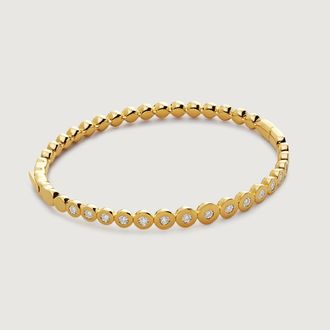 Monica Vinader Gold Graduated Diamond Bangle Lab Grown Diamond
