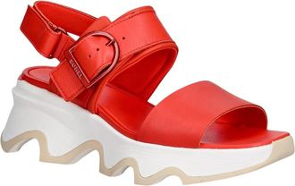 Sorel Platte Sandalen - Dames - Sleehakken - Rood - 39 EU - Leer - Schoenen