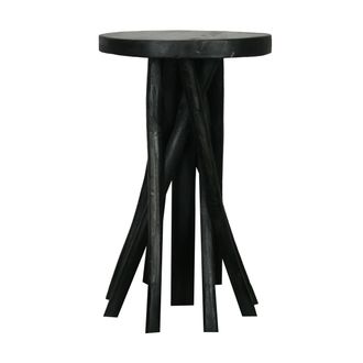 Schubiger M&ouml;bel Beistelltisch Teakholz, Schwarz H: 48 cm