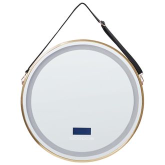 Beliani Beliani - Espejo De Ba&ntilde;o Led Moderno Redondo Con Altavoz Bluetooth 60 X 60 Cm Dorado Darois