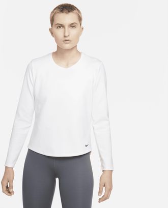 Nike Womens Therma-FIT One Long-Sleeve Top in White | DD4927-100