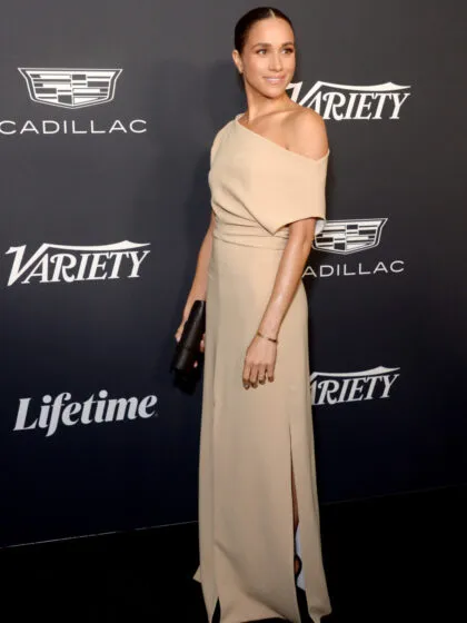 Meghan Markle ist unser Vorbild für ein elegantes, beiges Abendkleid