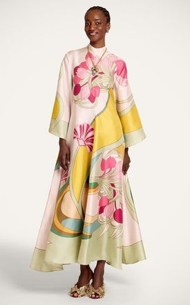 La DoubleJ Magnifico Dress Plac&eacute;e in Tulip Plac&eacute;e Green at Nordstrom, Size 50 It