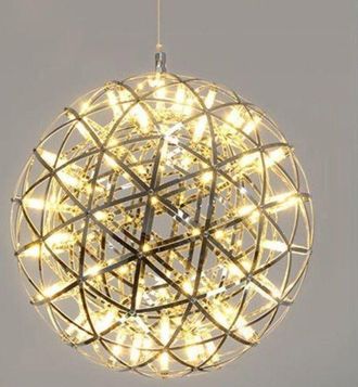 CGC Lighting Fawkes Warm White 30cm Chrome Large Silver Firework / Starburst Chandelier