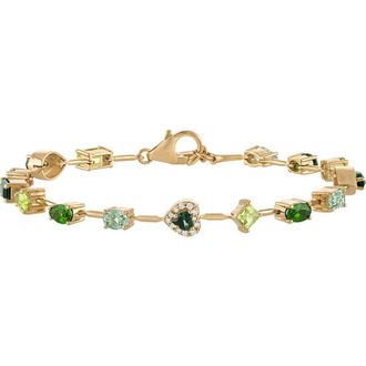 Eden Presley Mini Rock Candy Bracelet in Yellow Gold - Green at Nordstrom, Size 6.5