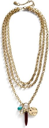 BaubleBar Layered Pendant Necklace in Gold Multi at Nordstrom