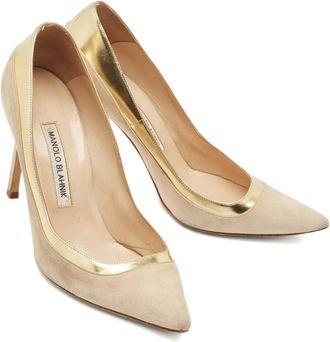 Manolo Blahnik Pumps in pelle scamosciata 105mm - Toni neutri