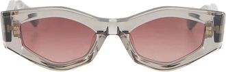 Valentino Garavani Geometrische Grijze Zonnebril - Dames - Zonnebrillen - Grijs - 51 MM - Accessoires