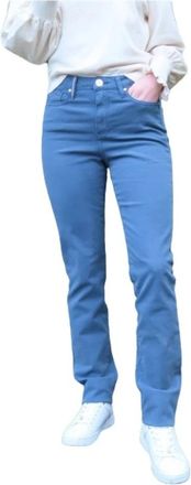 Islow Malo Slim Hoge Taille Katoenen Broek - Dames - Straight fit broeken - Blauw - W25 - Katoen - Broeken