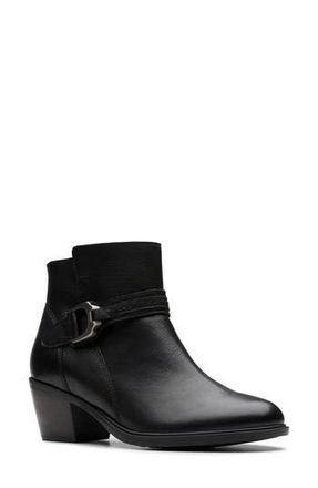 Clarks Neva Buckle Bootie in Black Leather at Nordstrom Rack, Size 8.5