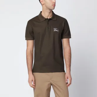 Burberry Dark green cotton polo shirt with EKD