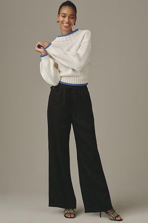 Maeve The Brooklin Linen Tie-Front Pull-On Pants by Maeve